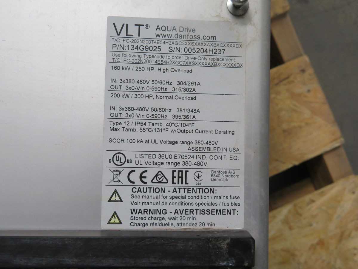 Danfoss FC-202N200T4E54H2XGC3XXSXXXXAXBXCXXXXDX Frequency Drives, 300 HP Power - AC VFD DRIVES