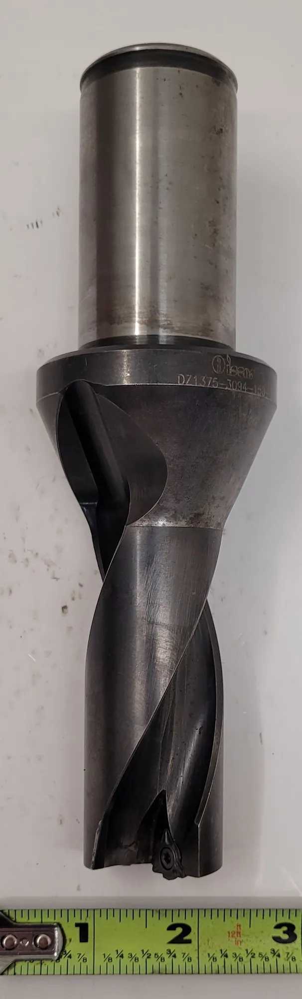 ISCAR DZ1375 INDEXABLE INSERTED DRILL, 1.375" DIA, 3.09" DEPTH, STRAIGHT SHANK, 2 FLUTE - MACHINING TOOLING & PARTS