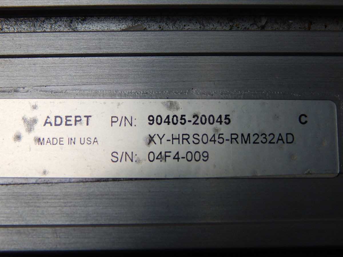 ADEPT XY-HRS080-RH200AD ROBOT, 4 AXIS, SINGLE-PHASE 120/240 VAC POWER - ARTICULATED ROBOTS