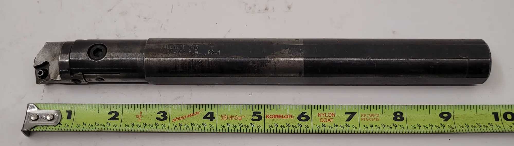 VALENITE 5T3 MART-SET T.M. BB-1 INDEXABLE INSERT BORING BAR OAL: 10” SHANK DIA: 1” - MACHINING TOOLING & PARTS