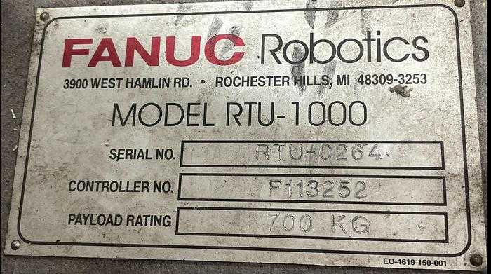 2019 FANUC RTU-1000 7TH-Axis Robot Transfer Unit, 20ft Travel, 700kg Capacity - ARTICULATED ROBOTS