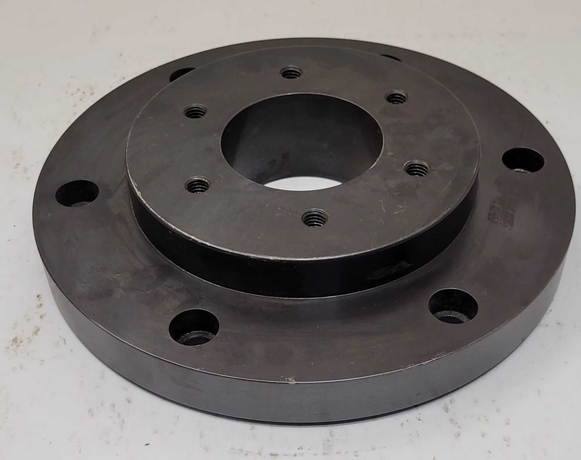 BUCK 10" CHUCK BACK PLATE - OVERALL DIAMETER: 10", THROUGH HOLE: 2-7/8", HUB OD: 6-3/8" - MACHINE TOOLING