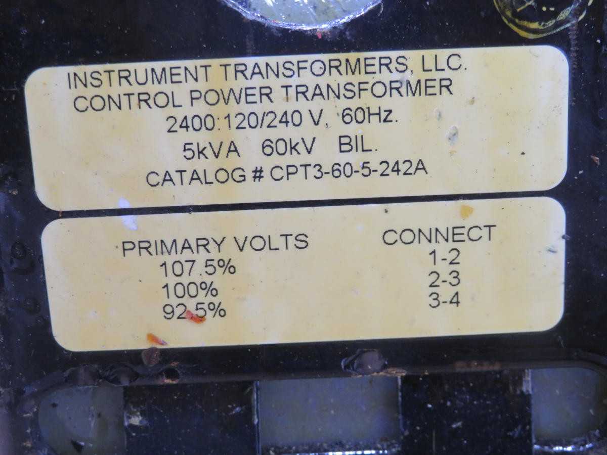 Iti Cpt3-60-5-242A Cpt, 3Ph, 5Kva, 60Hz, 2400V Pri, 120/240V Sec, 60Kv Bil - POWER TRANSFORMERS