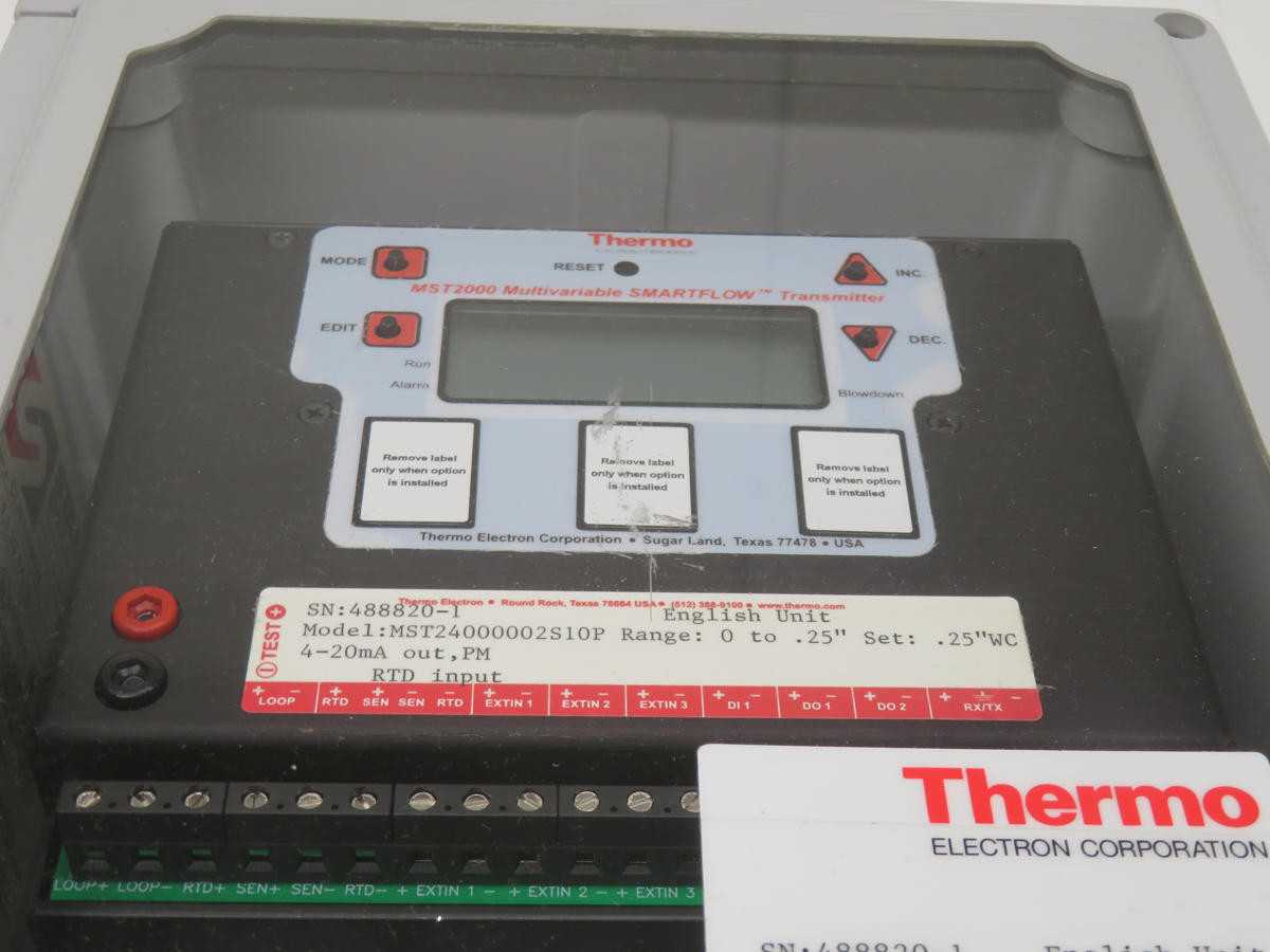 THERMO MST24000002S10P FLOW TRANSMITTERS, MEASURES MASS FLOW, DENSITY, TEMP, 4-20MA OUTPUT - FLOW TRANSMITTER
