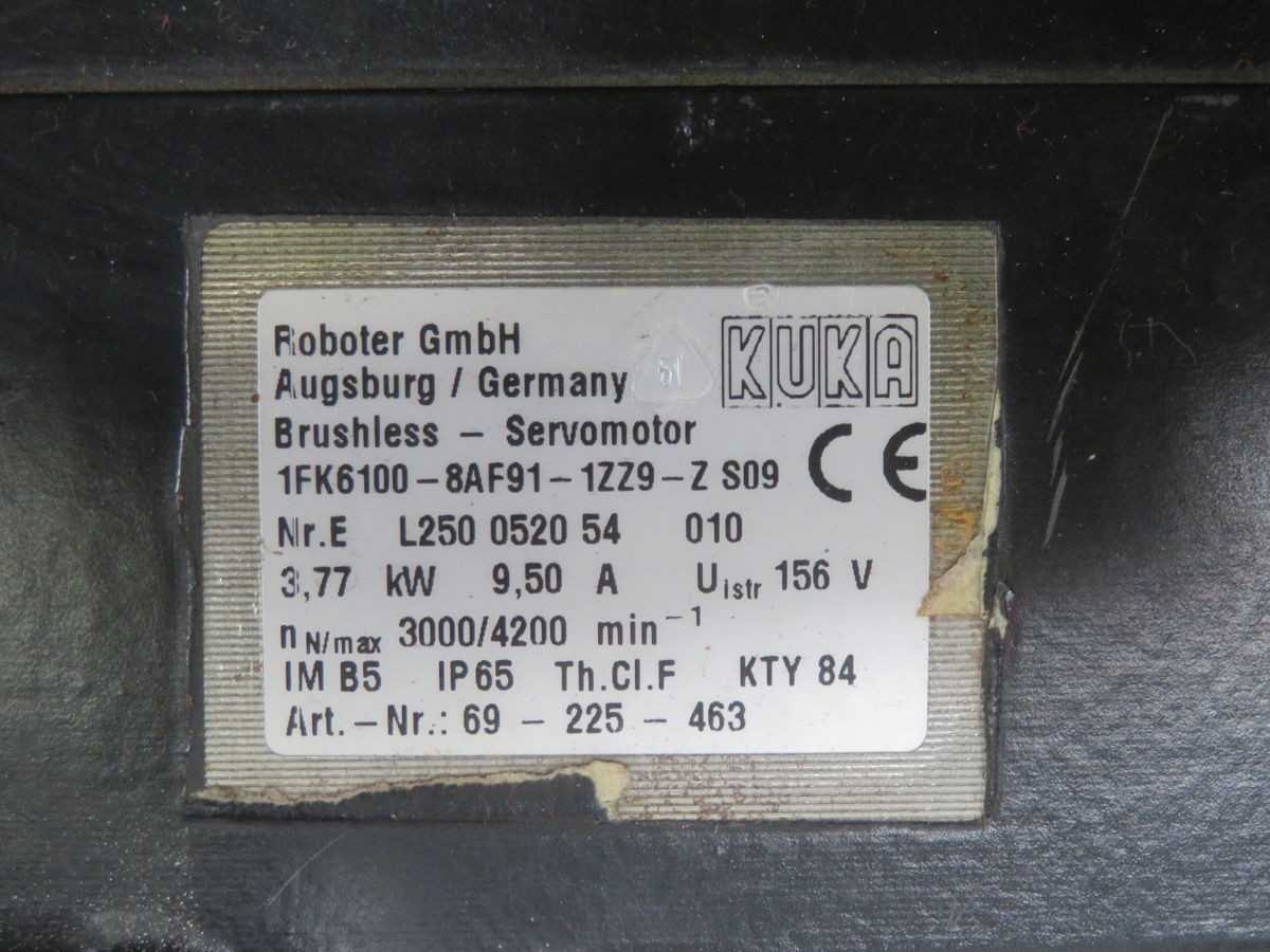 KUKA 1FK6100-8AF91-1ZZ9-Z S09 Servo Motor T269154 - SERVO