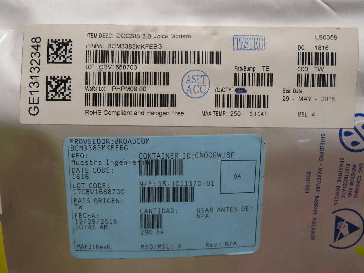 Lot of 290 Broadcom BCM3383MKFEBG Ics - ELECTRONIC COMPONENTS