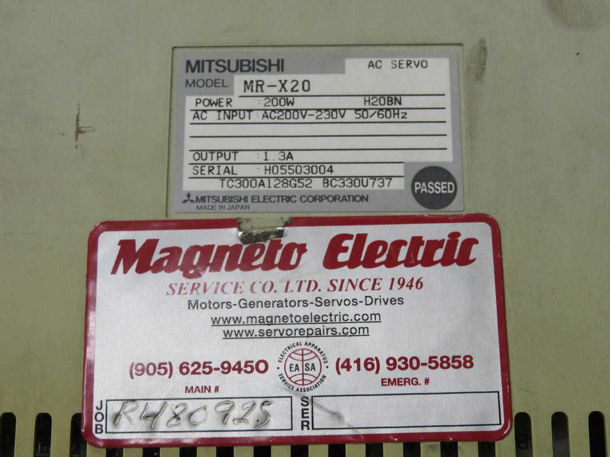 Mitsubishi MR-X20 Servo Drives, 2.0 kW Power, 200-230VAC Input Voltage, Position/Speed/Torque Control - SERVO