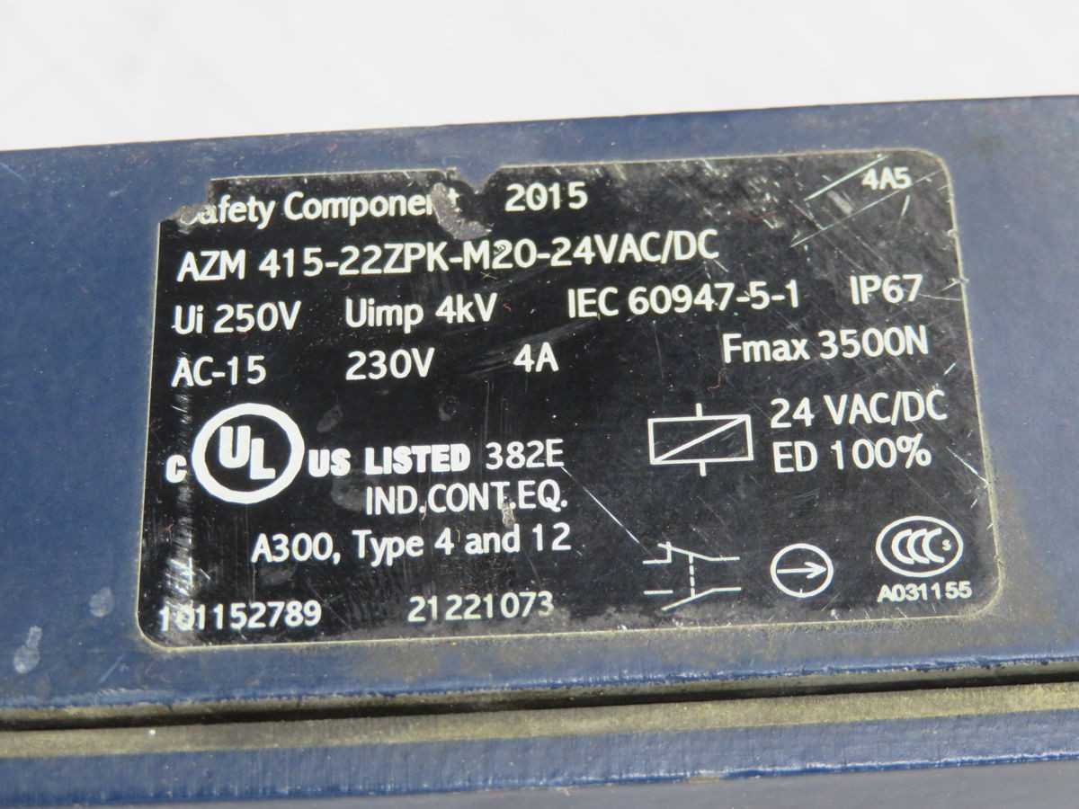 SCHMERSAL AZM 415-22ZPK-M20-24VAC/DC 101152789 SAFETY INTERLOCK SWITCH T259028 - SWITCHES