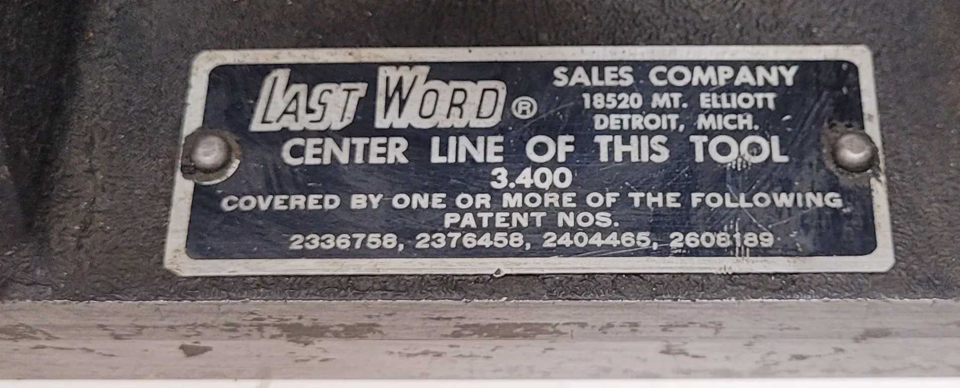 LAST WORD RADIUS ANGLE DRESSER - CENTERLINE 3.400 - MACHINING TOOLING & PARTS