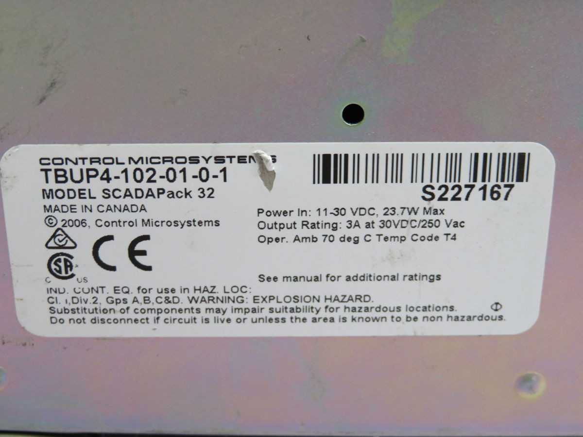CONTROL MICROSYSTEMS TBUP4-102-01-0-1, CONTROLS PLCS, 11-30VDC IN, 2AI, 8DI, 8DO, RS-232/485 - PLC MODULES