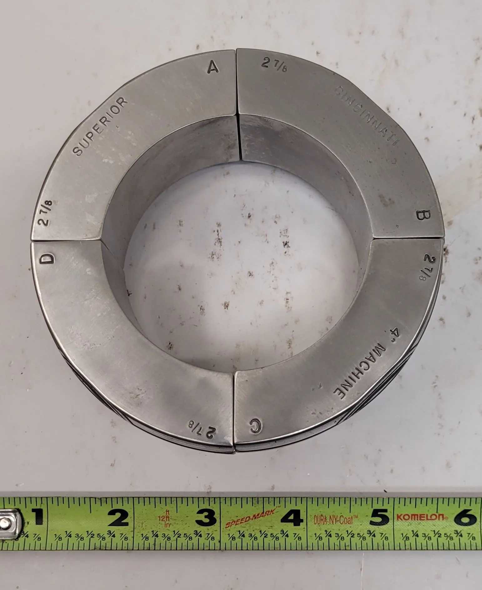 SUPERIOR CINCINNATI COLLET PAD 2 7/8" S-STYLE EMERGENCY NON-SERRATED 2” HEIGHT - MACHINE TOOLING