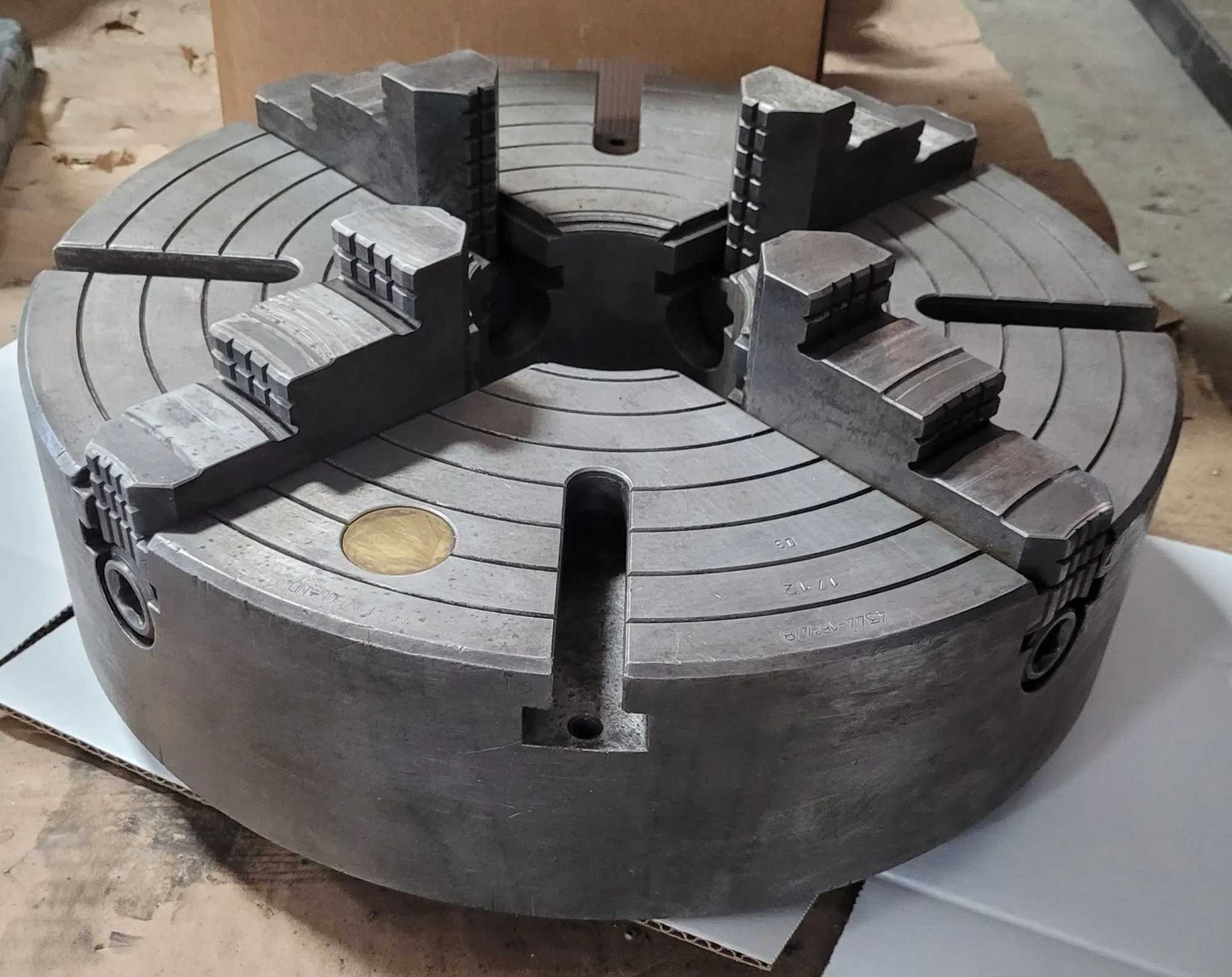 BISON 4344 4 JAW CHUCK, 15.75" DIA. W/ D1-8 BACKPLATE - MACHINE TOOLING