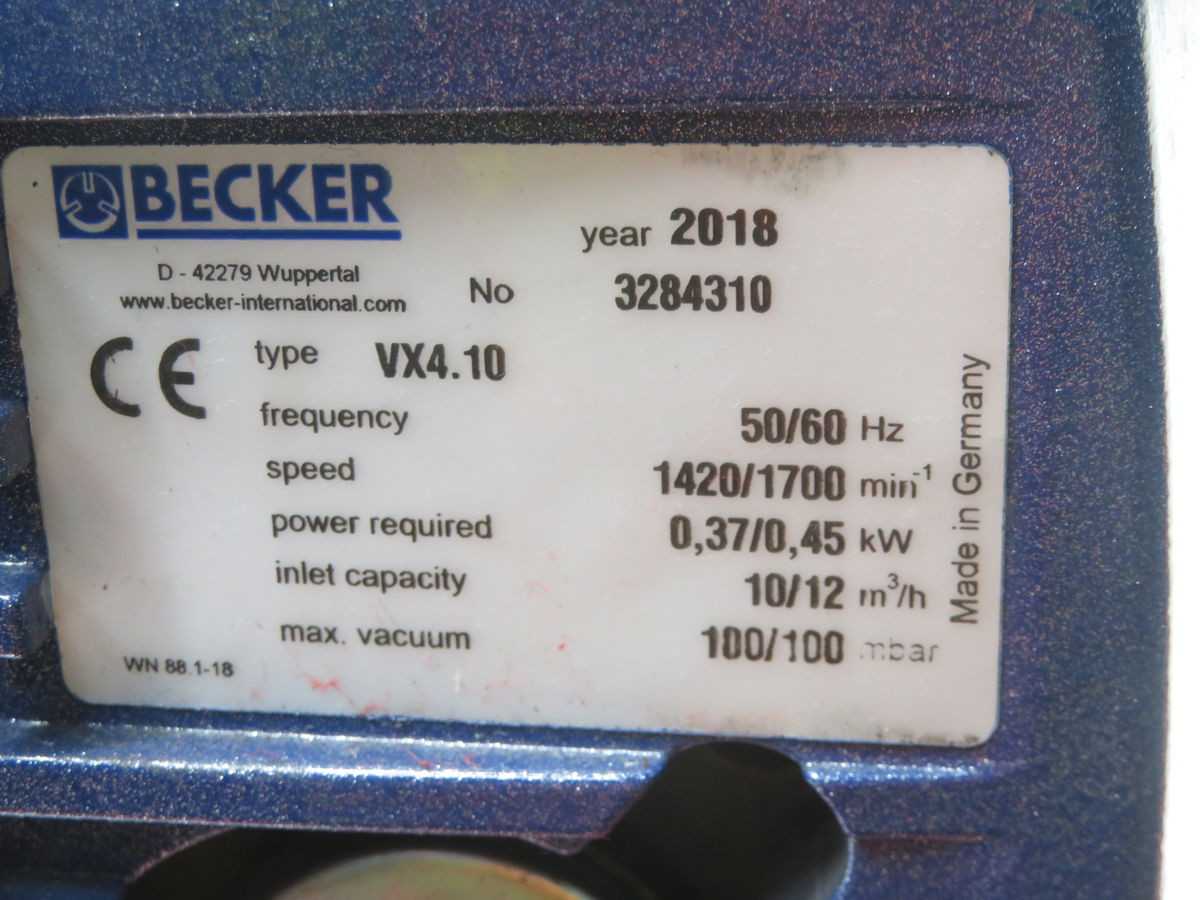 BECKER VX4.10 VACUUM PUMP T261362 - INDUSTRIAL PARTS