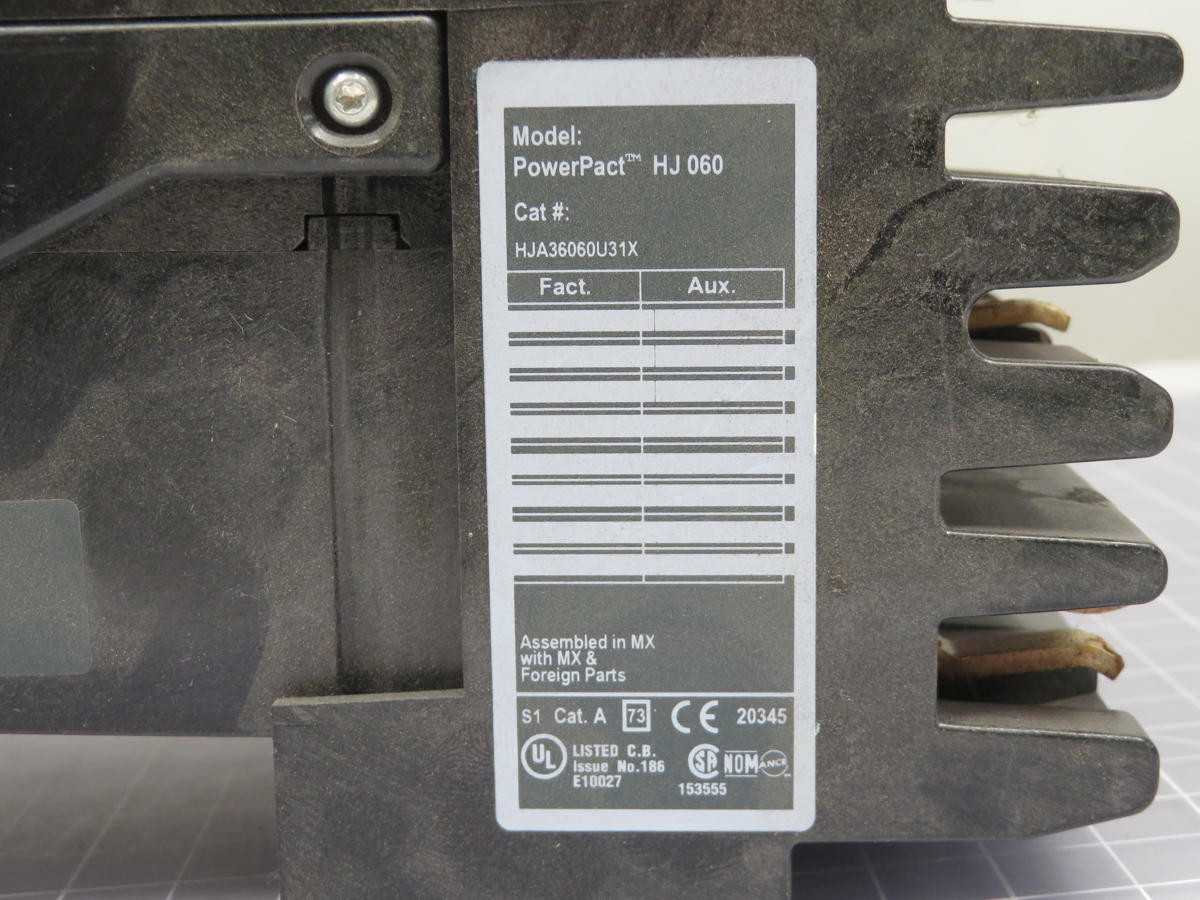 SQUARE D HJA36060U31X, 3-POLE, 60A RATED, 600VAC RATED, 18KA INTERRUPT, THERMAL-MAG TRIP - CIRCUIT BREAKERS