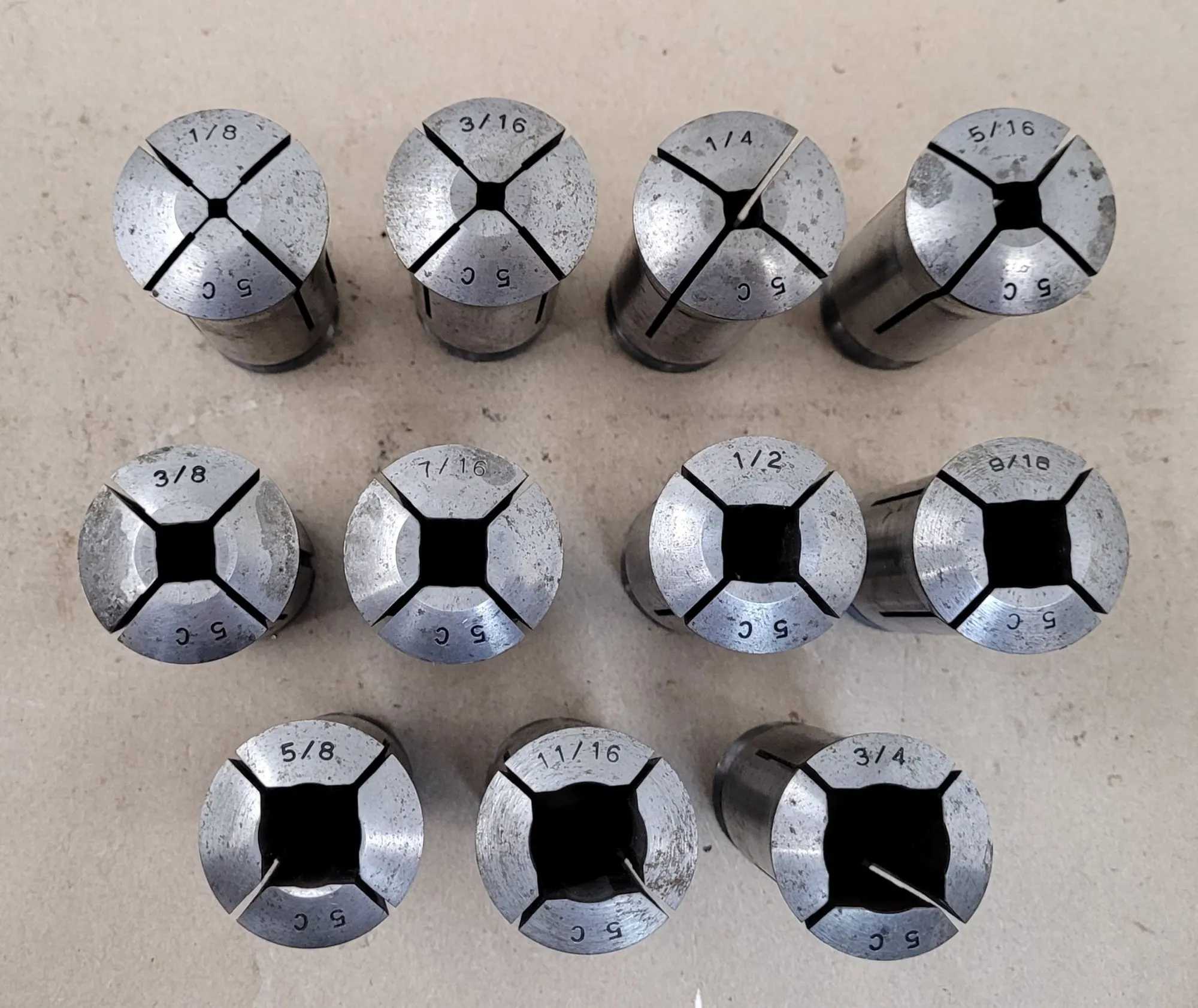 5C SQUARE COLLET SET (11 PCS), 1/8" TO 3/4" RANGE - MACHINE TOOLING