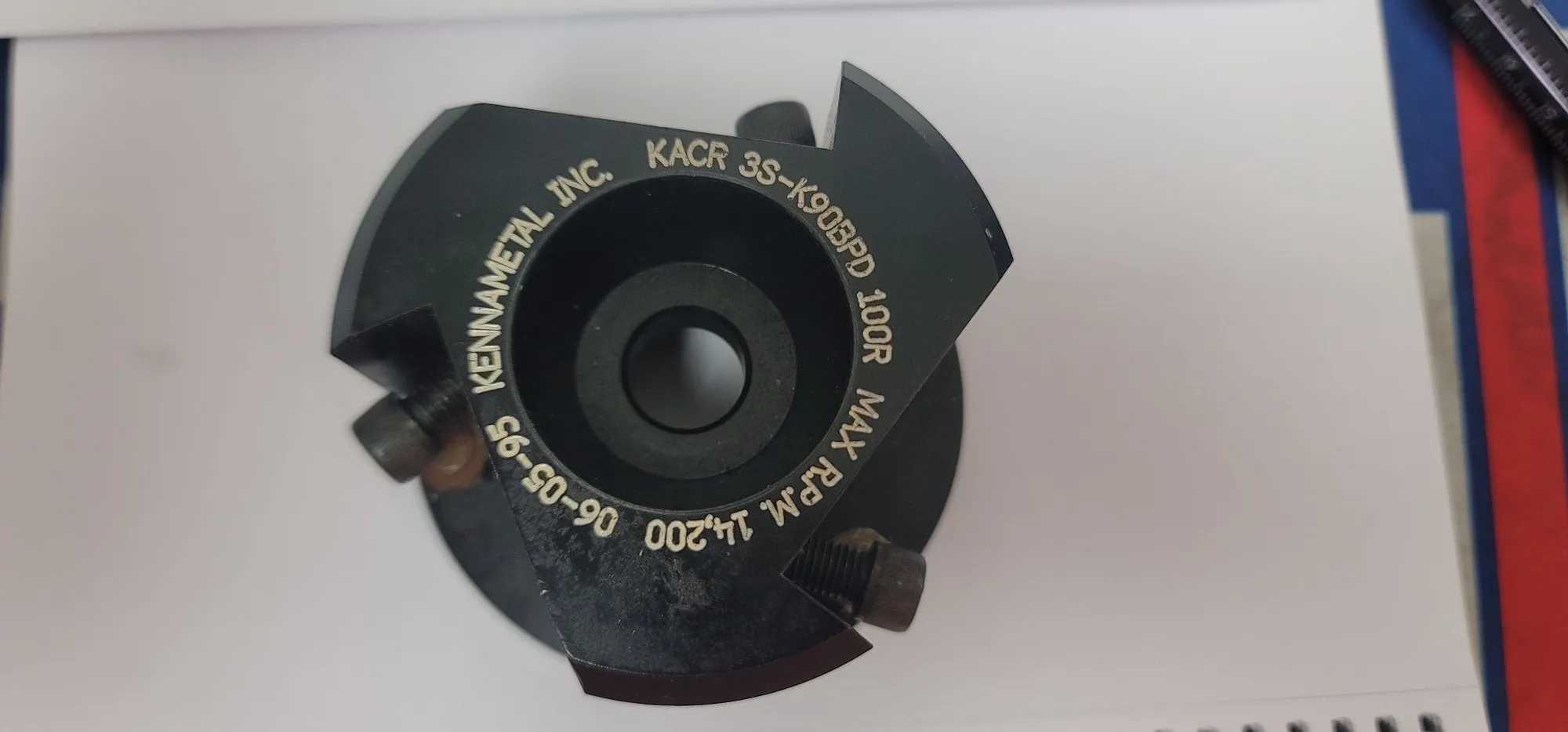 KENNAMETAL SET OF 3 3" O.D. 90 DEG FACE MILLS KACR 3S-K90BPD 100R - MACHINE TOOLING