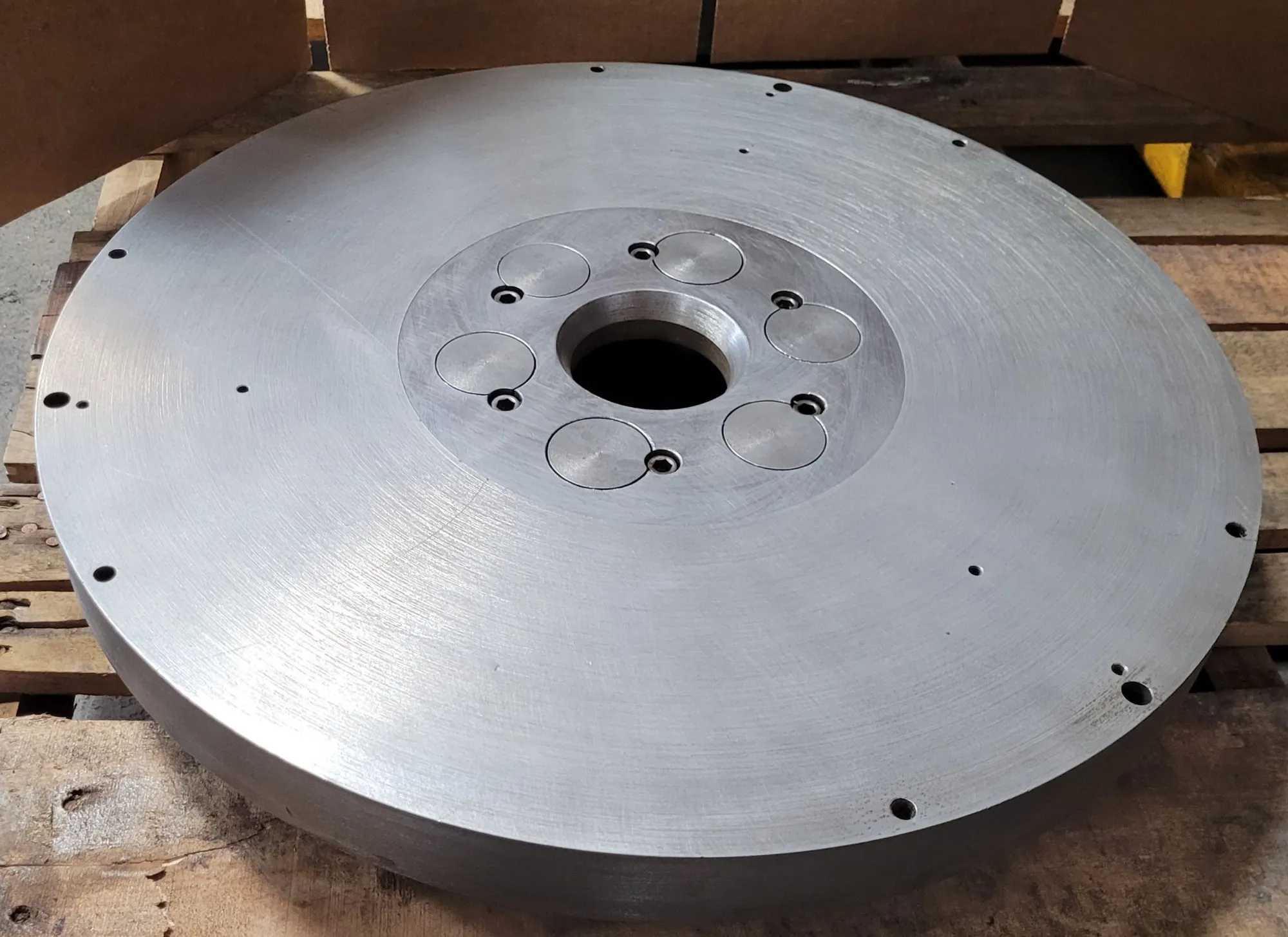 D1-6 LATHE PLATE, 18-1/4" OD, 3" THRU HOLE, 6 PIN D1-6 MOUNT, 4-1/8" HUB ID - MACHINE TOOLING