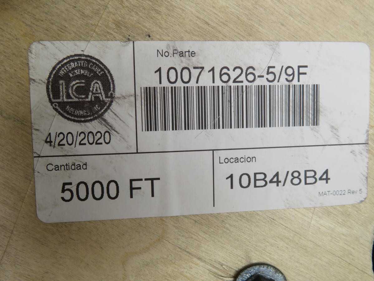 ICA 10071626-5/9F Green Wire Cable 4750 Ft T205316 - ELECTRICAL WIRE