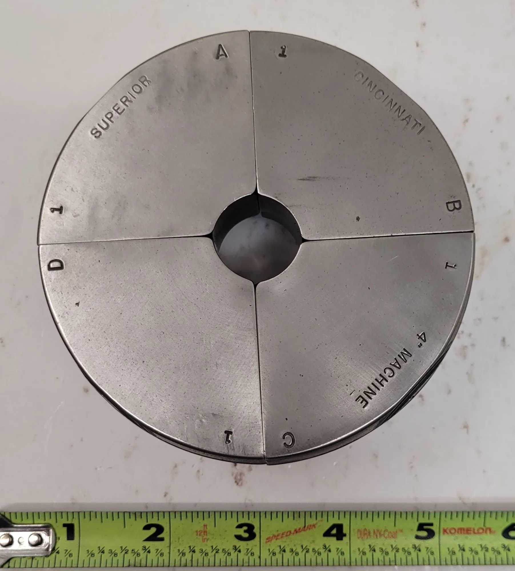 SUPERIOR CINCINNATI 1" S-STYLE EMERGENCY COLLET PAD, 2" HEIGHT, NON-SERRATED - MACHINE TOOLING
