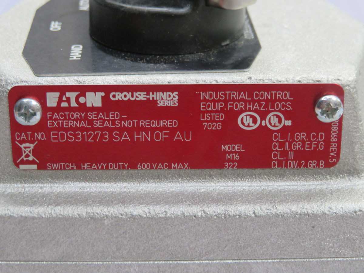 Crouse-Hinds EDS31273 SA HN Of AU M16 322 Selector Switch T263829 - SWITCHES
