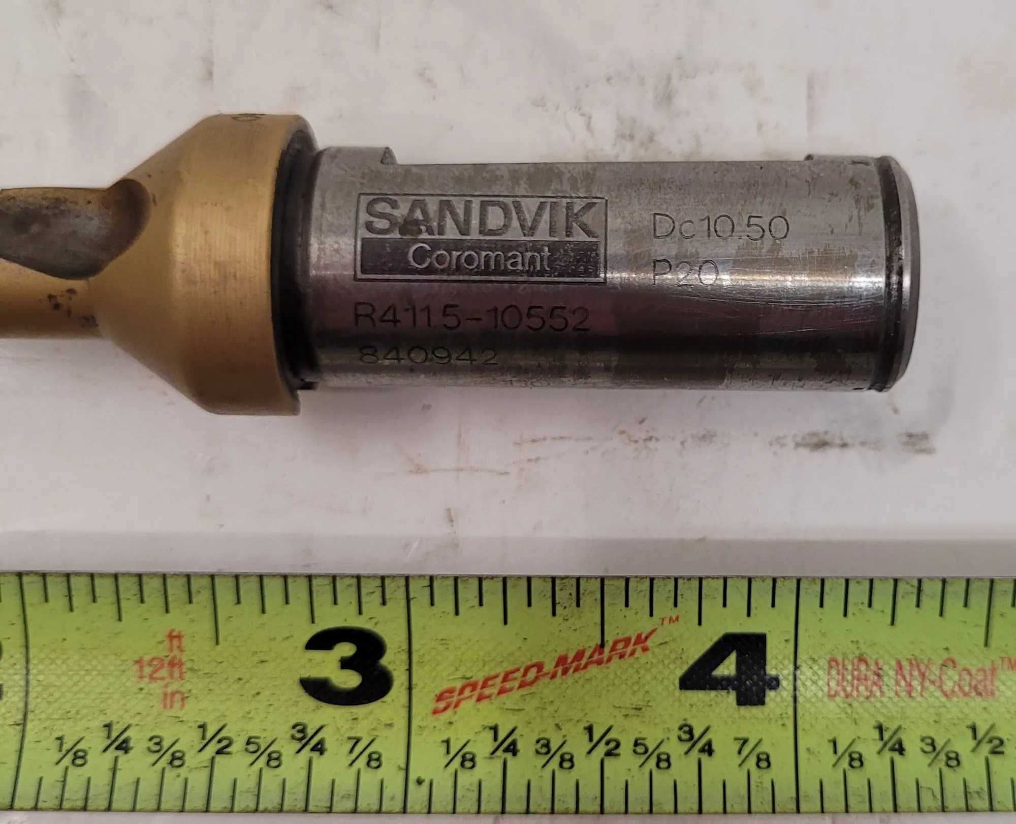 SANDVIK COROMANT R411.5-10552D P20 INDEXABLE DRILL 10.5MM CUT DIAMETER 2 FLUTES RIGHT HAND - MACHINING ACCESSORIES & TOOLING
