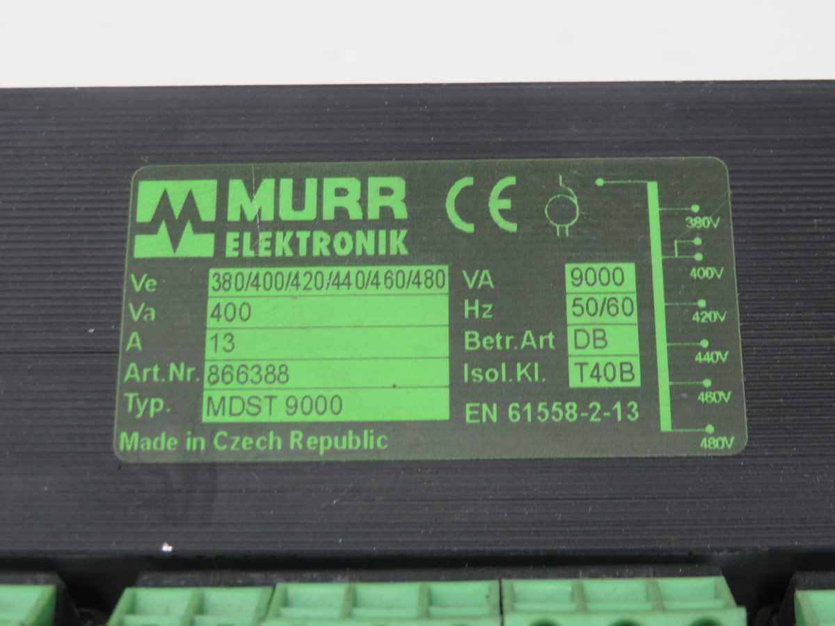 Murr Elektronik MDST 9000 866388 Auto Transformer BH0582 - POWER TRANSFORMERS