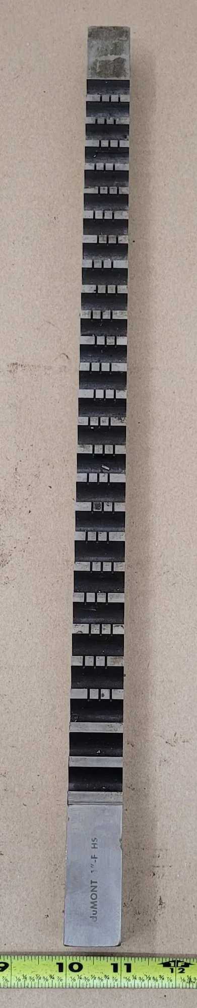 DUMONT KEYSEATER BROACH, 1” WIDTH, 1-1/4” HEIGHT, 5/8" PITCH, 20.25” OAL, HS - MACHINING TOOLING & PARTS