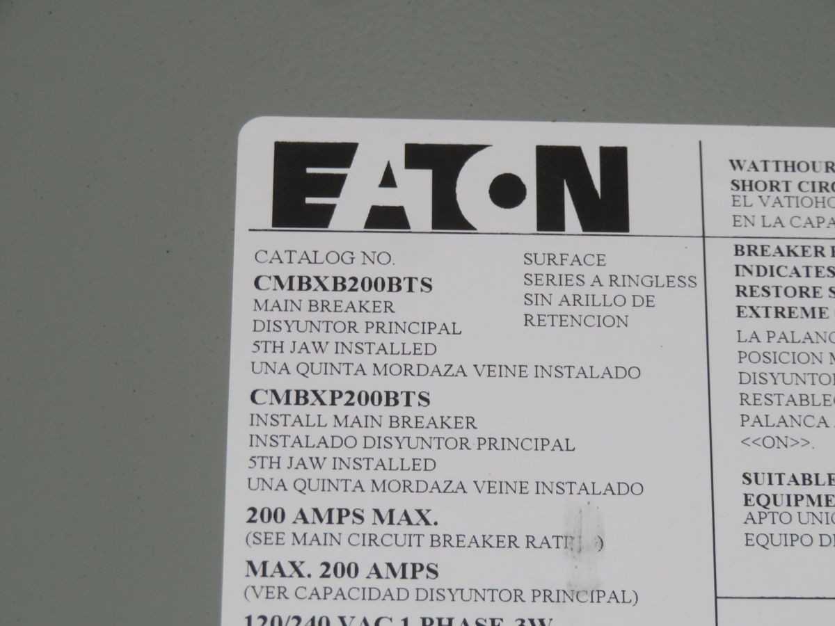 EATON CMBXB200BTS 200A RESIDENTIAL METER BREAKER T268688 - CIRCUIT BREAKERS