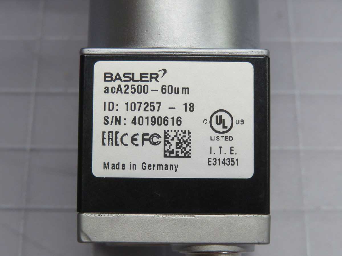 BASLER ACA2500-60 HF25HA-1S MACHINE VISION SYSTEM FUJINON T268083 - SENSORS