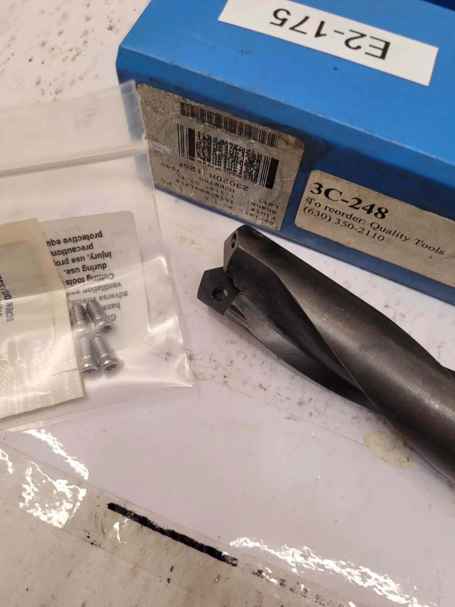 ALLIED MACHINE & ENGINEERING AMEC #2 TA INT INDEXABLE DRILL 23020H-125F, HELICAL FLUTE, 1-1/4" SHANK - MACHINING TOOLING & PARTS