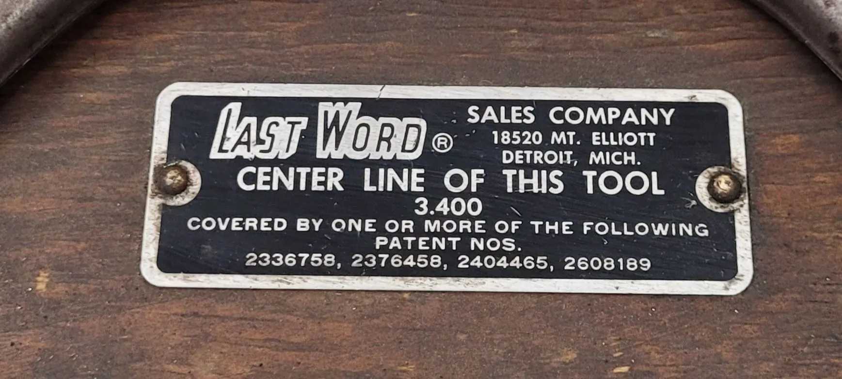 LAST WORD RADIUS ANGLE DRESSER CENTERLINE 3.400 - MACHINING TOOLING & PARTS