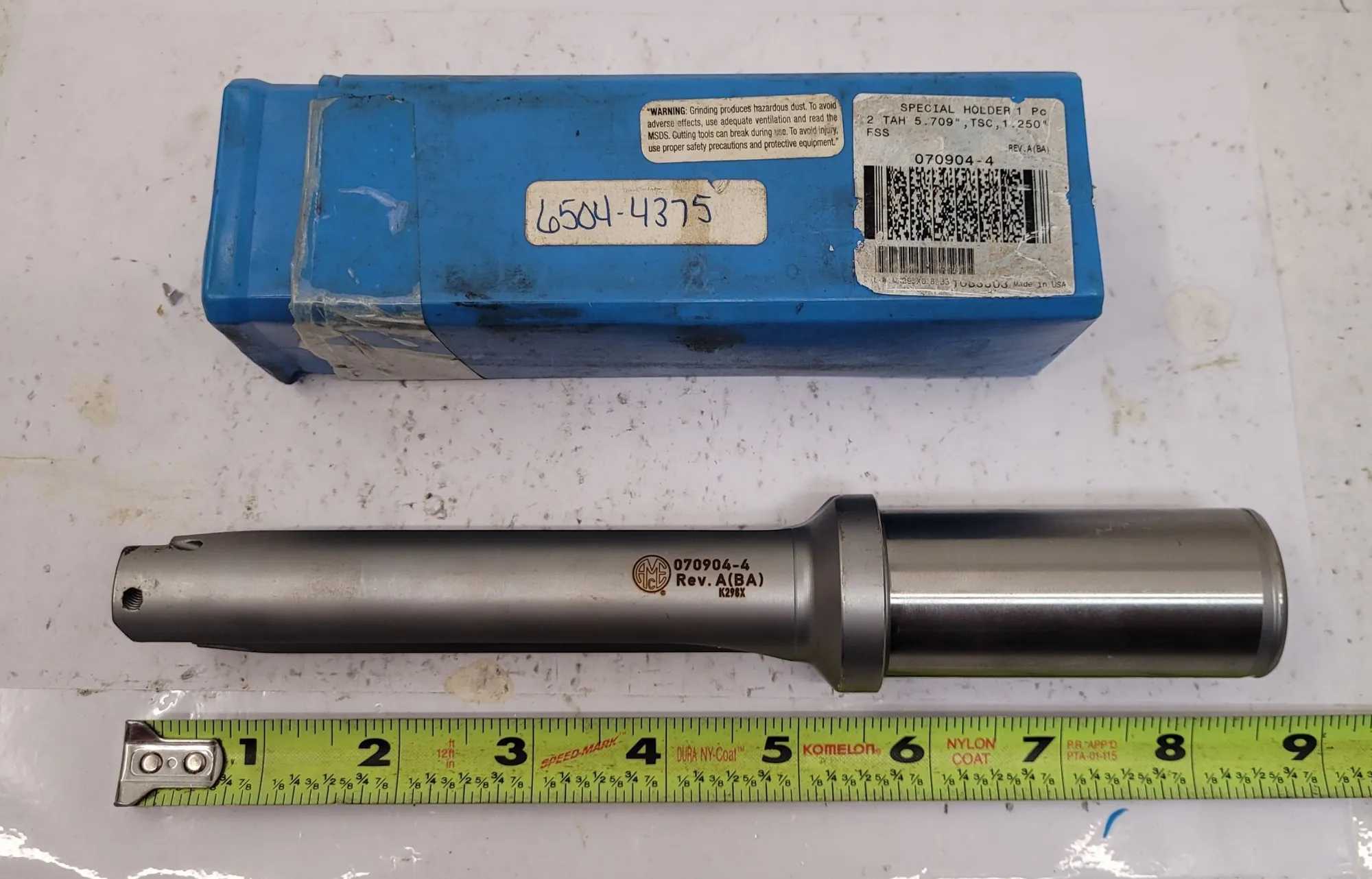 ALLIED MACHINE AMEC SPADE DRILL HOLDER 2 TAH 5.709", TSC, 1.250", 8.5" L, 1" DIA, 1.25" SHANK - MACHINING TOOLING & PARTS
