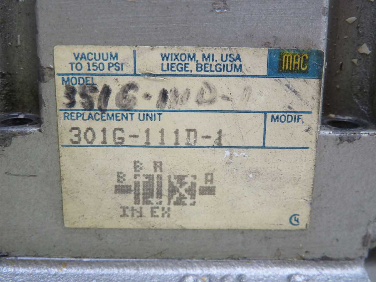 MAC 301G-111D-1 SOLENOID VALVE T262386 - SOLENOID VALVE