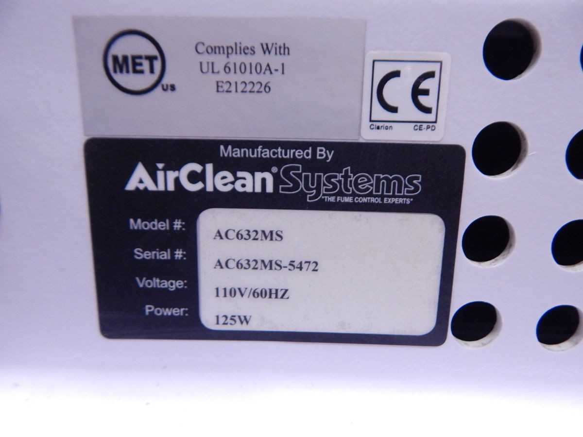 CLEAN SYSTEMS AC632MS Air Clean System M6629 - AIR FILTRATION