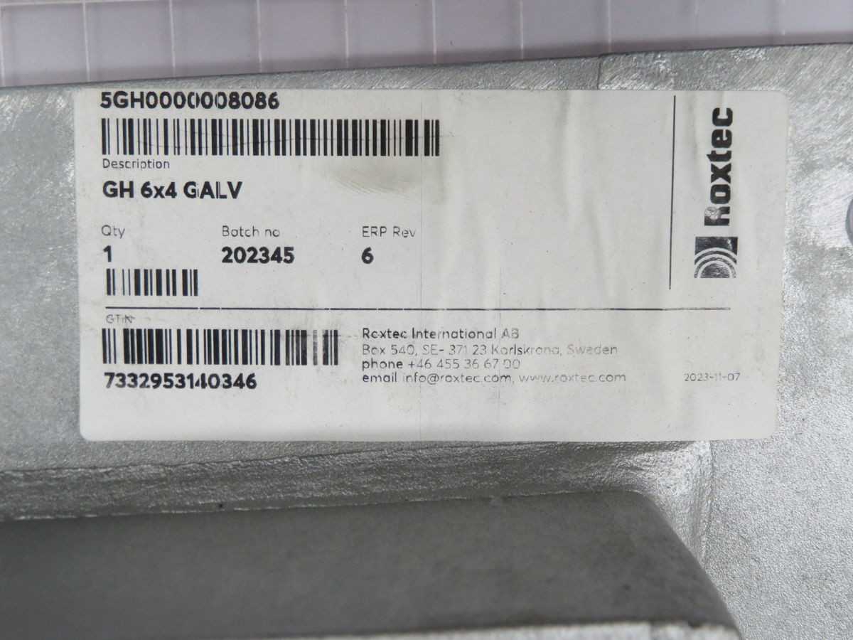 ROXTEC 5GH0000008086 GH 6X4 GALV CABLE SEALING RECTANGULAR FRAME T264056 - INDUSTRIAL PARTS