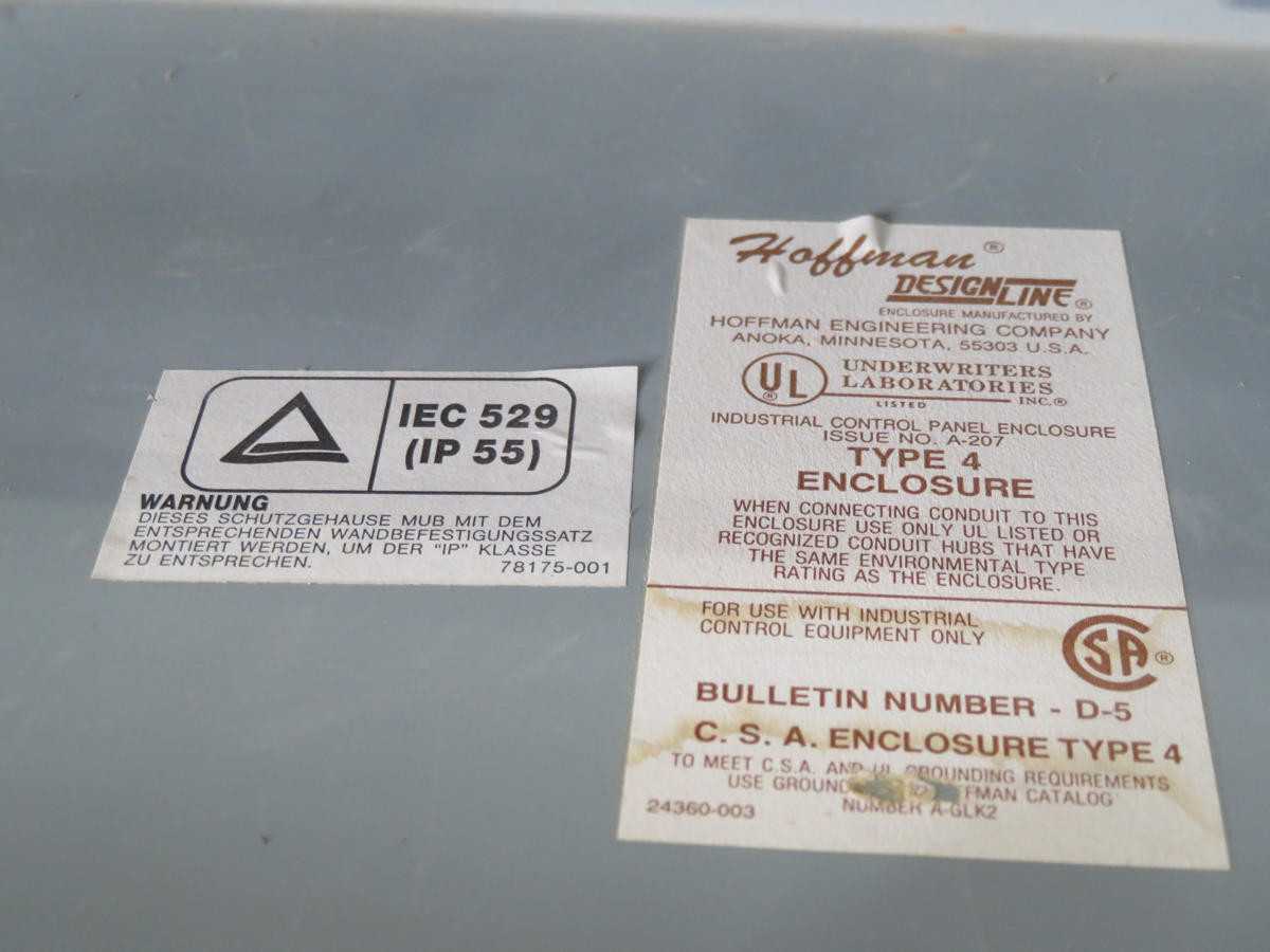HOFFMAN D-5 CONTROL PANEL ENCLOSURE T243216 - ELECTRICAL ENCLOSURES