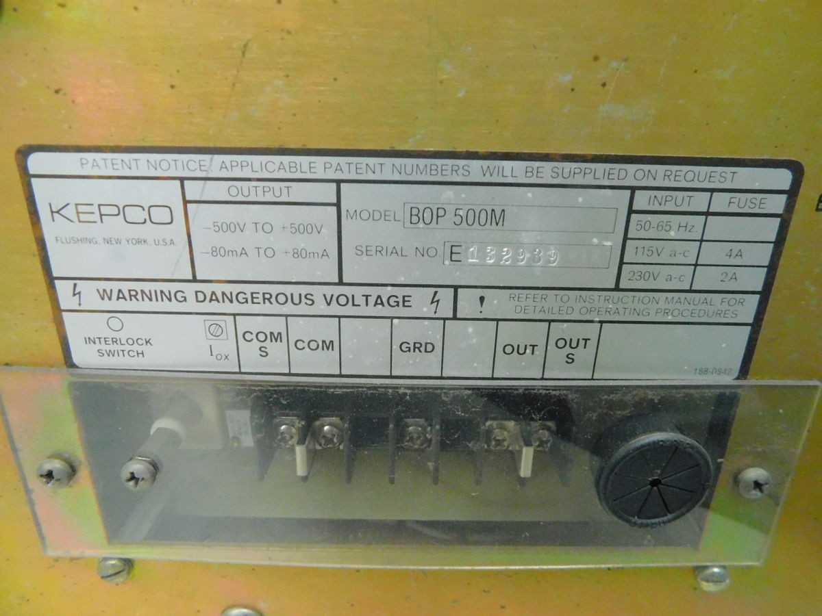 KEPCO BOP 500M BIPOLAR OPERATIONAL SUPPLY/AMPLIFIER +/-500V,+/- 80MA M7635 - POWER SUPPLIES