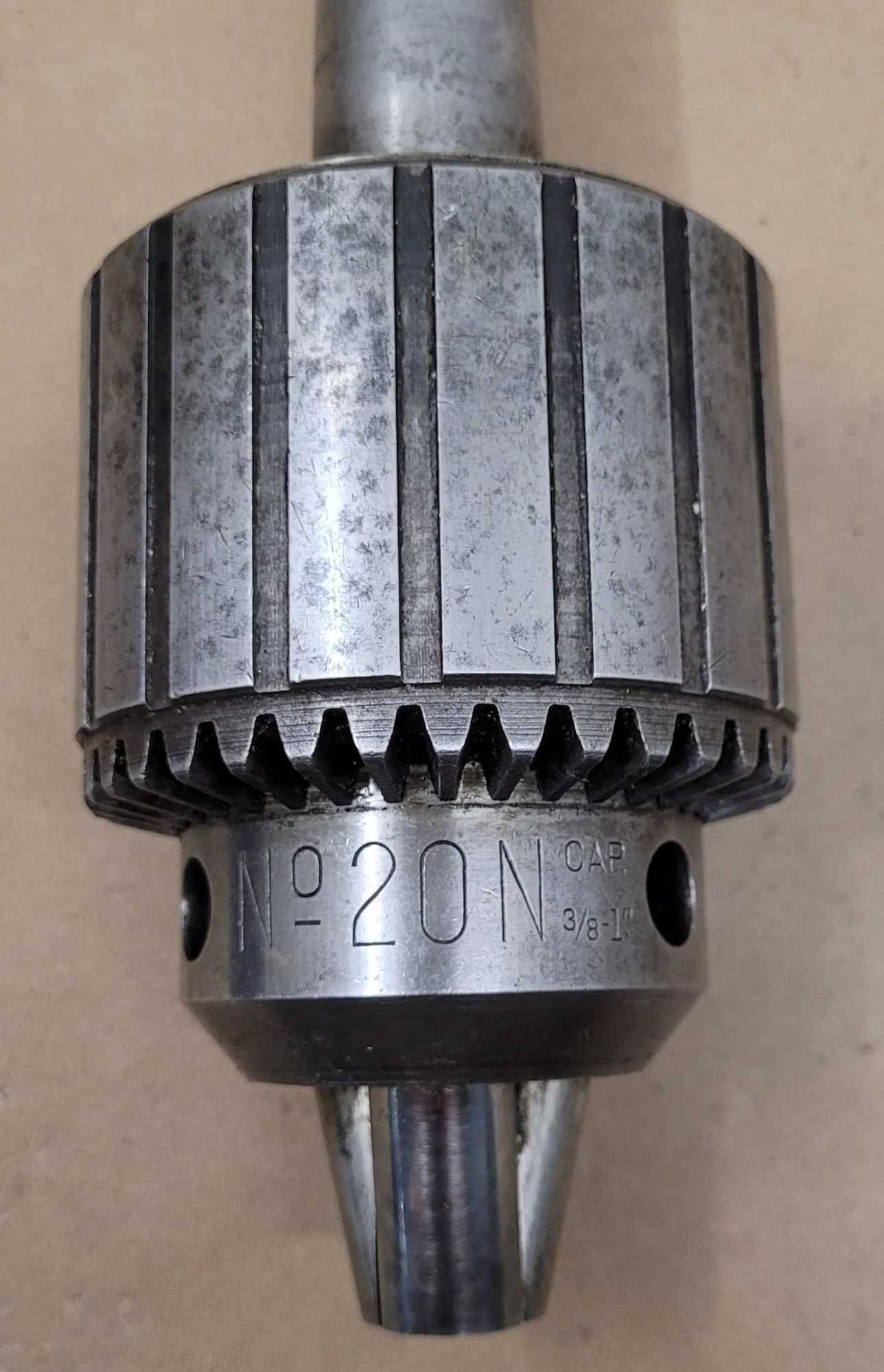 JACOBS 20N BALL BEARING CHUCK W/ KEY, 3/8"-1" CAPACITY, AO405 CHUCK ARBOR, #4 MT - MACHINING TOOLING & PARTS