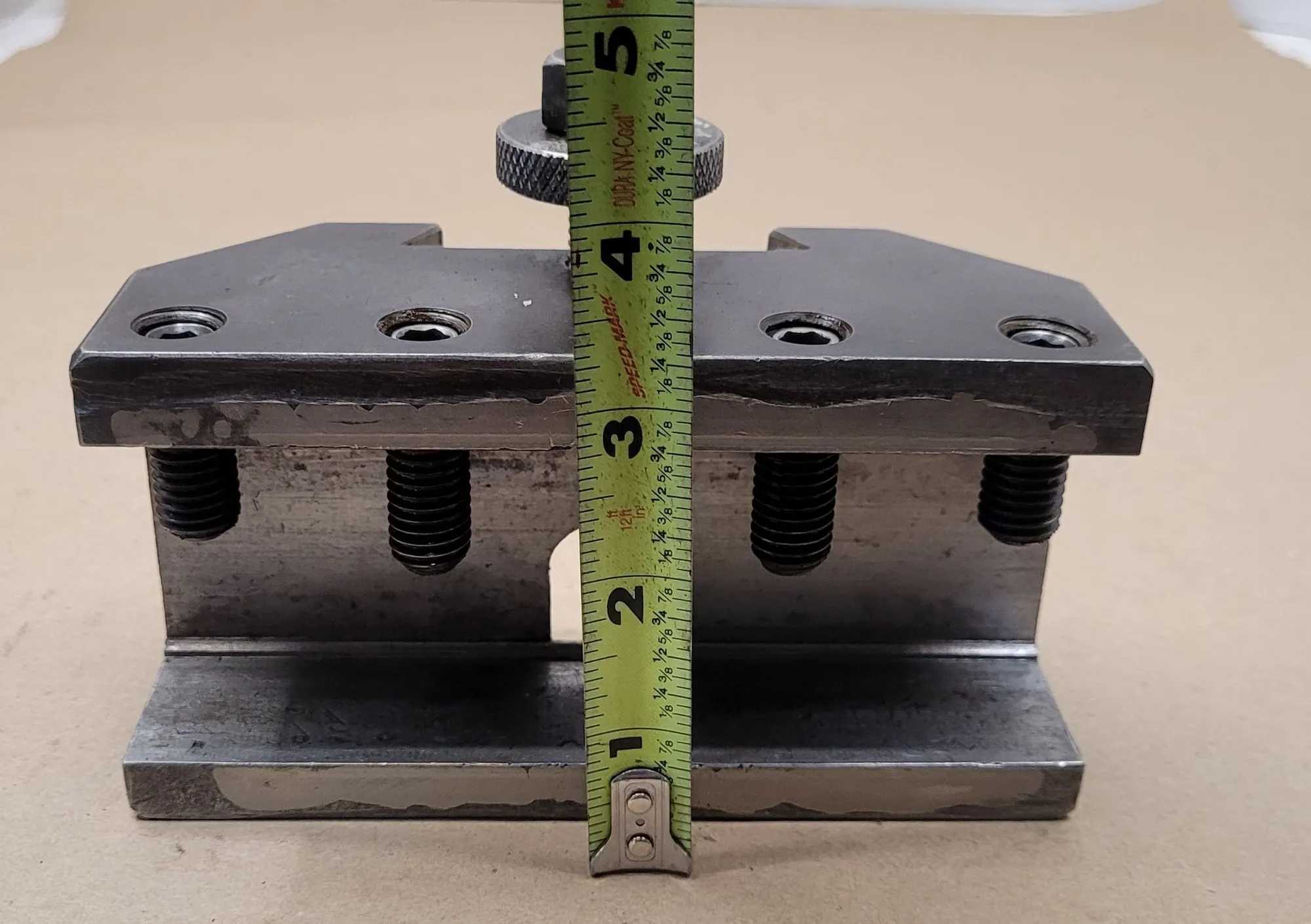 LATHE TOOL POST HOLDER 3-1/4” H X 6” L X 2-3/8” W, WEDGE 2-3/4”, CAPACITY 2-1/8” - MACHINING TOOLING & PARTS