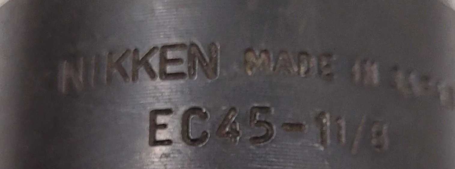 NIKKEN EC45-1 1/8" END MILL HOLDER - CAT 45, 6-1/2IN OAL, 1-1/8IN BORE DIAMETER - MACHINING TOOLING & PARTS