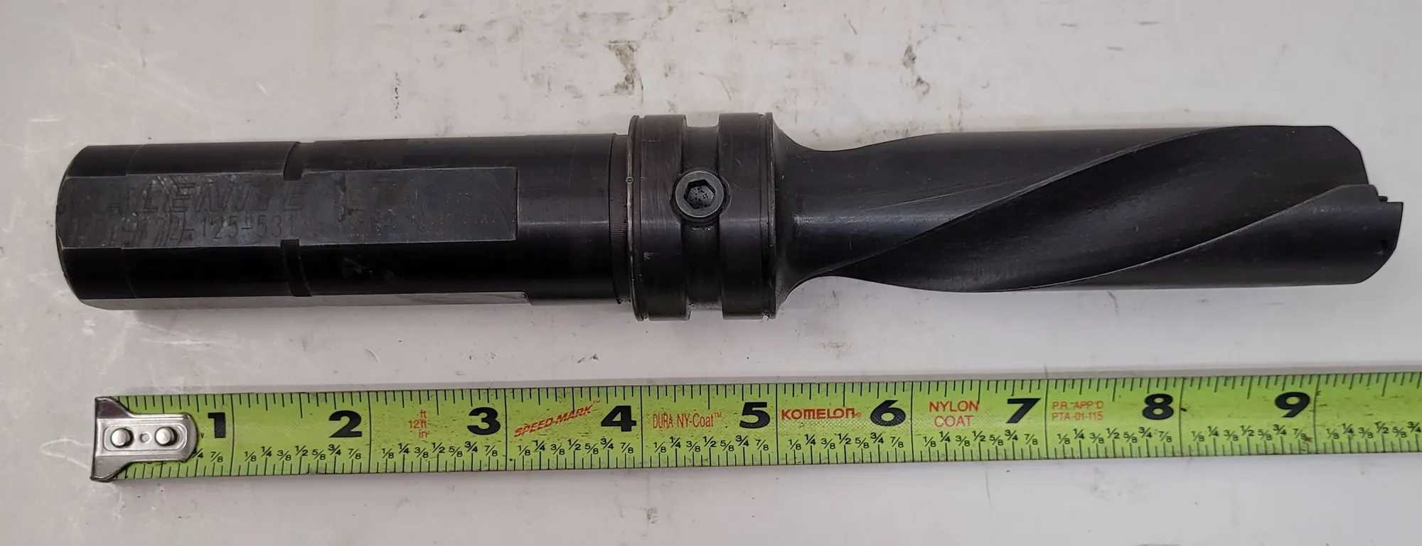 VALENITE VWDL-122-125-531 INDEXABLE INSERT DRILL, 1.220" CUT DIA, 1.25" SHANK DIA, 9.25" OAL - MACHINING TOOLING & PARTS