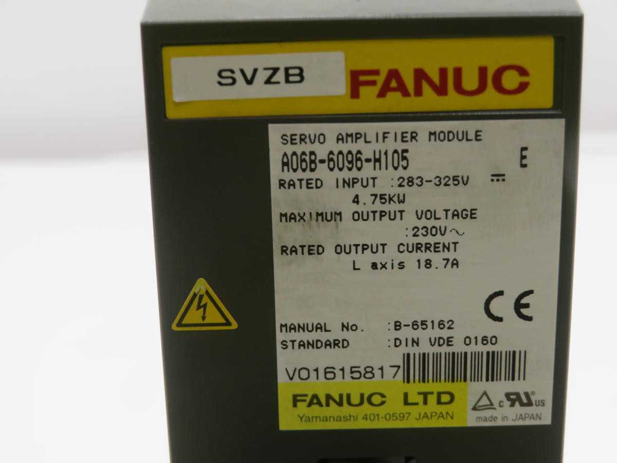 FANUC A06B-6096-H105 AMP, 1 AXIS, 283-325V INPUT, 4.75KW POWER, 230V OUTPUT, 18.7A CURRENT - SERVO MOTORS