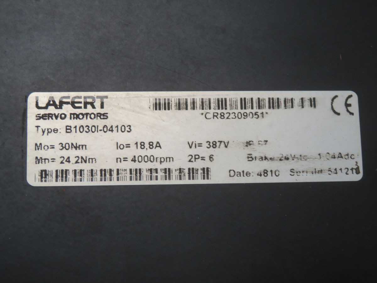 LAFERT B1030I-04103 BRUSHLESS SERVO MOTOR T269152 - SERVO