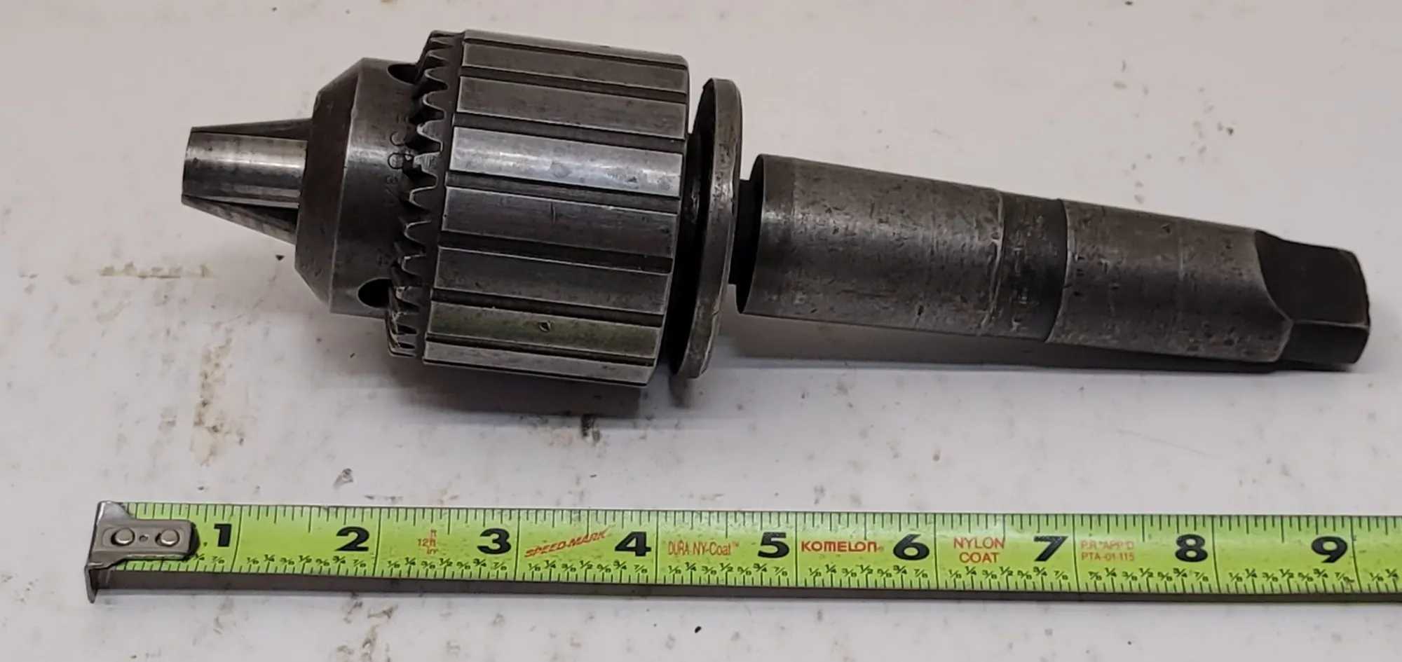 JACOBS NO 36 BALL BEARING CHUCK, 4MT ARBOR, CAP: 3/16-3/4IN, OAL: 9IN - MACHINING TOOLING & PARTS