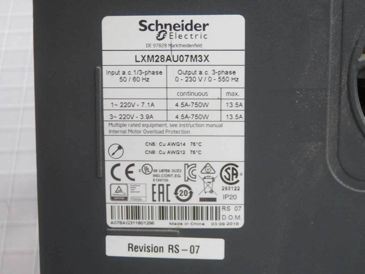 SCHNEIDER LXM28AU07M3X SERVO DRIVE T263088 - SERVO DRIVES