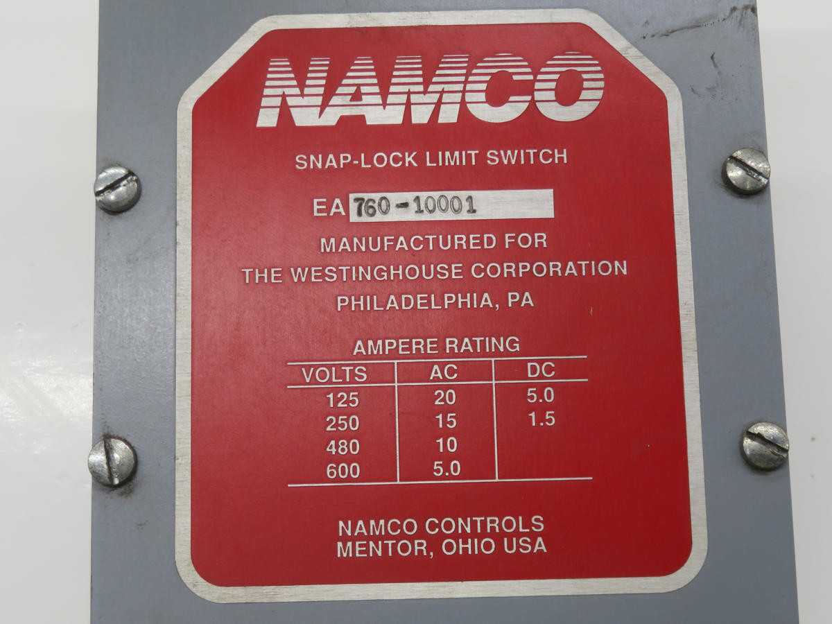 NAMCO EA760-10001 LIMIT SWITCH, 2NO/2NC CONTACT, 20A AC/5A DC CURRENT, 600V VOLTAGE - SWITCHES