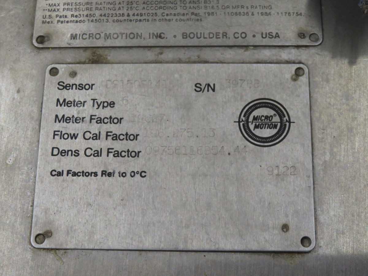 MICRO MOTION 150S-SS-A150 MASS FLOW SENSOR ASSY T266769 - FLOW METER