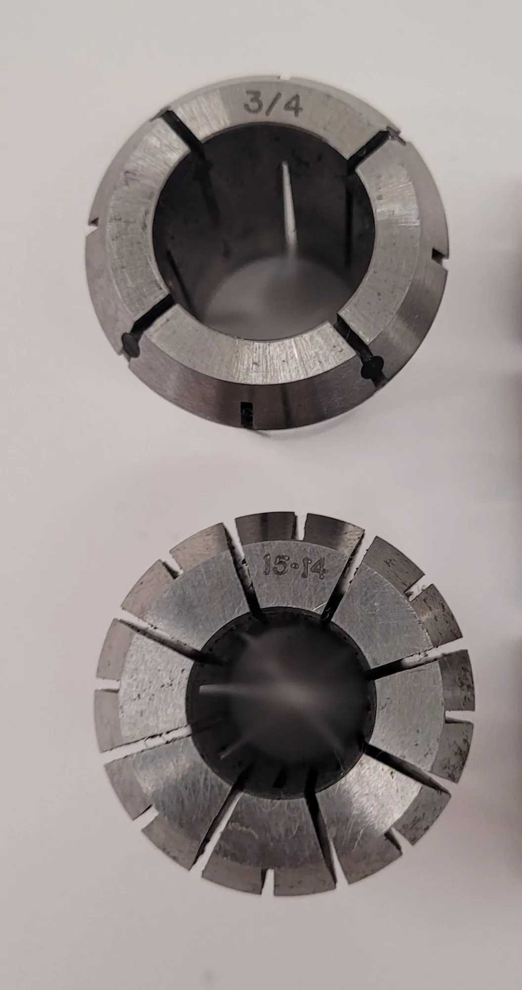 UNBRANDED 6 PIECE COLLET SET - SIZES INCLUDE 13/32, 3/4IN, 9/16, AND ERICKSON 13/32 - MACHINE TOOLING
