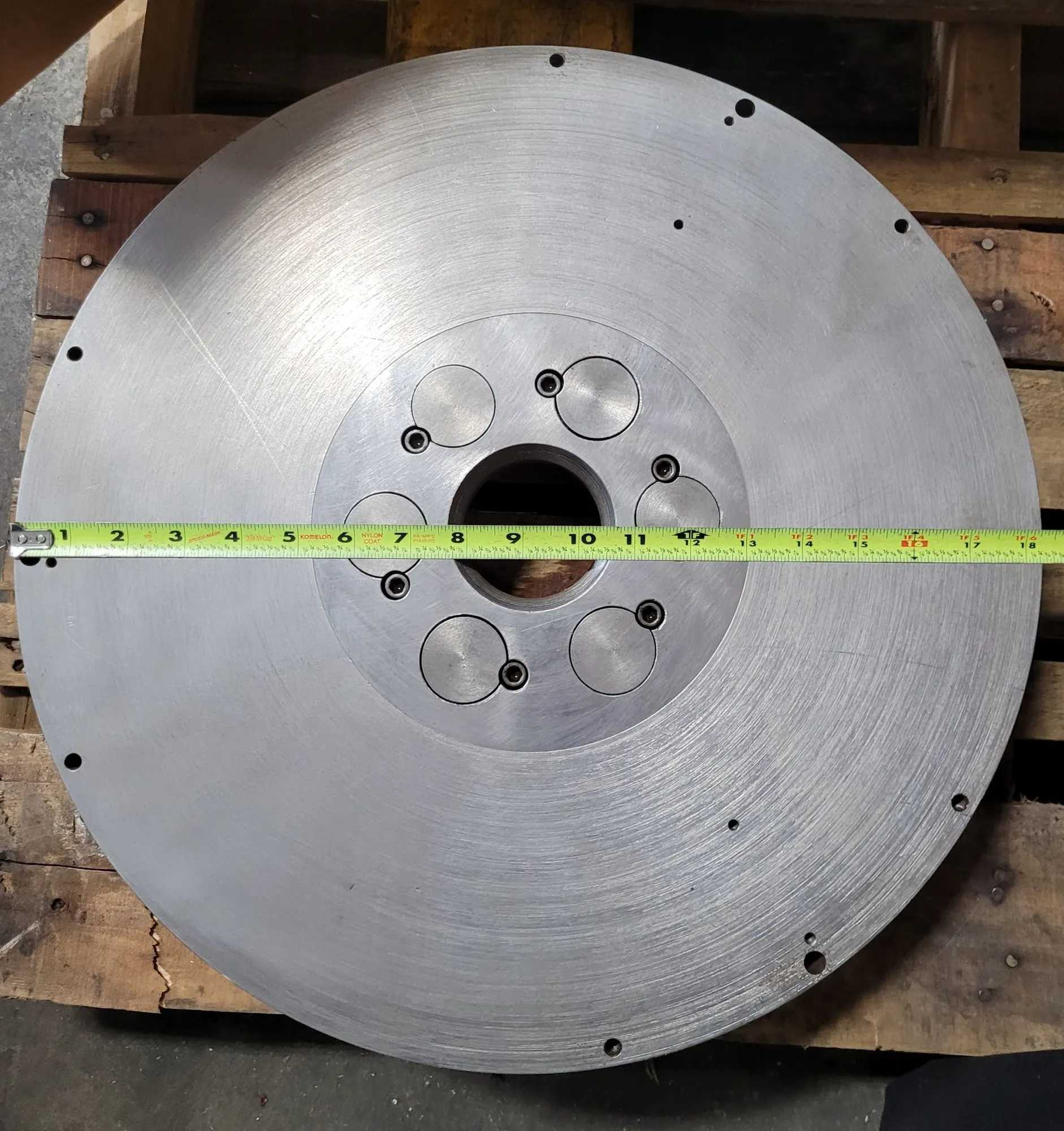 D1-6 LATHE PLATE, 18-1/4" OD, 3" THRU HOLE, 6 PIN D1-6 MOUNT, 4-1/8" HUB ID - MACHINE TOOLING