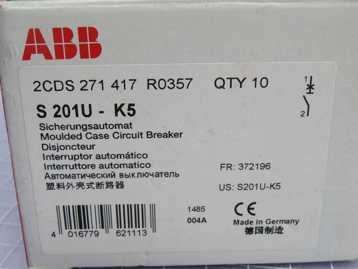 Lot Of 9 ABB S 201U-K5 Moulded Case Circuit Breakers T259311 - CIRCUIT BREAKERS